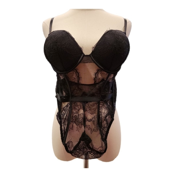 NWOT Victoria Secret Very Sexy Bombell Add-2-Cups Lace Teddy Medium - Picture 3 of 4